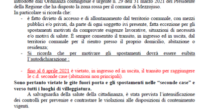 Comunicato misure anticovid Pasqua e Pasquetta