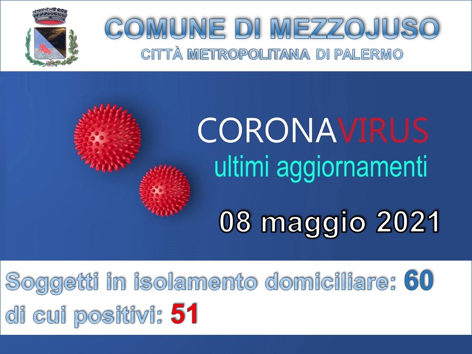 Situazione Emergenza Covid al 08 maggio 2021