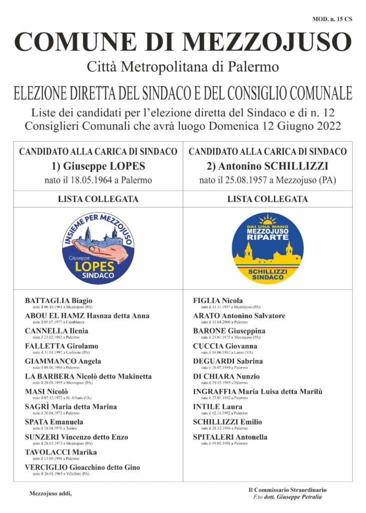 ELEZIONI AMMINISTRATIVE 12 GIUGNO 2022